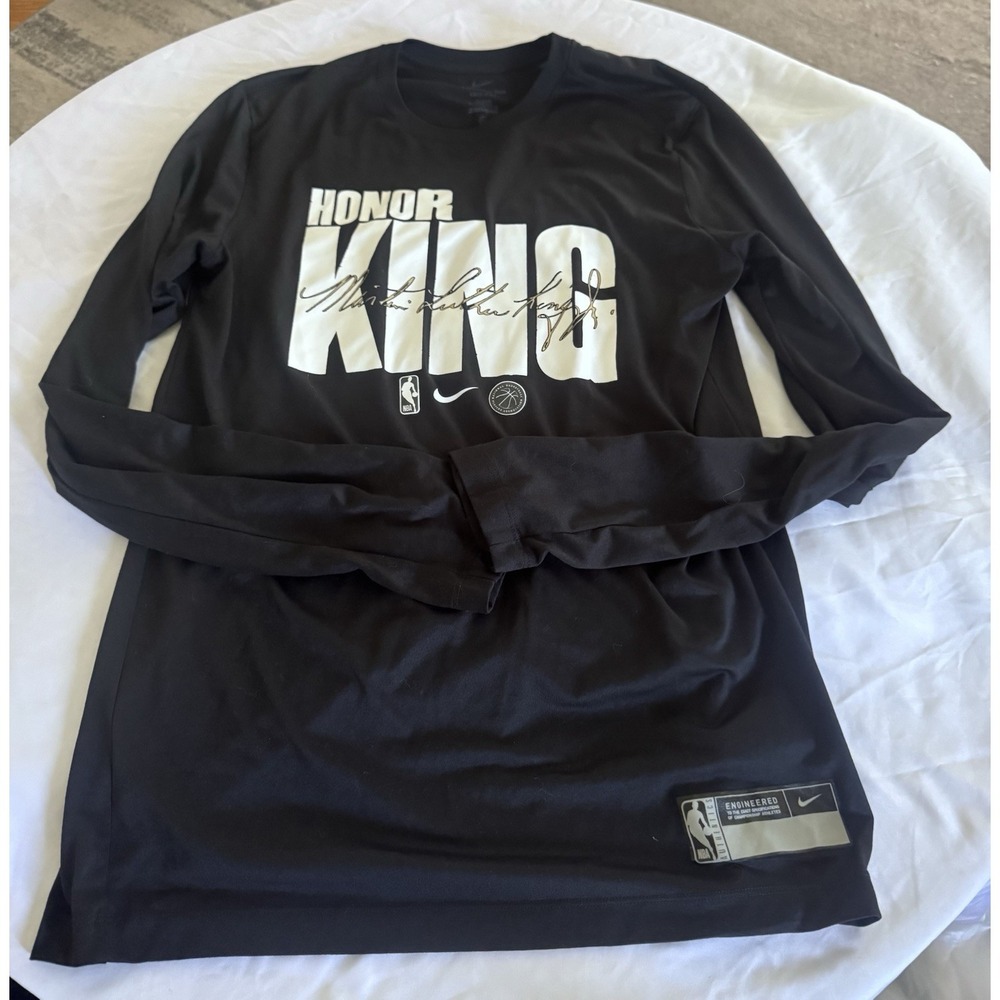 NWOT Nike NBA MLK Honor King Dri-FIT Long Sleeve Shirt Black DX0563-010 M